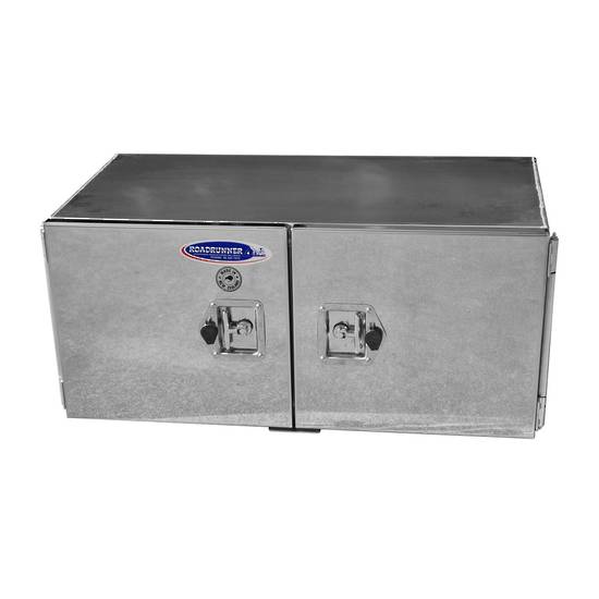 Stock Square Toolbox (400H x 500D x 900L) -  3mm Aluminium, Double Stainless Steel Doors